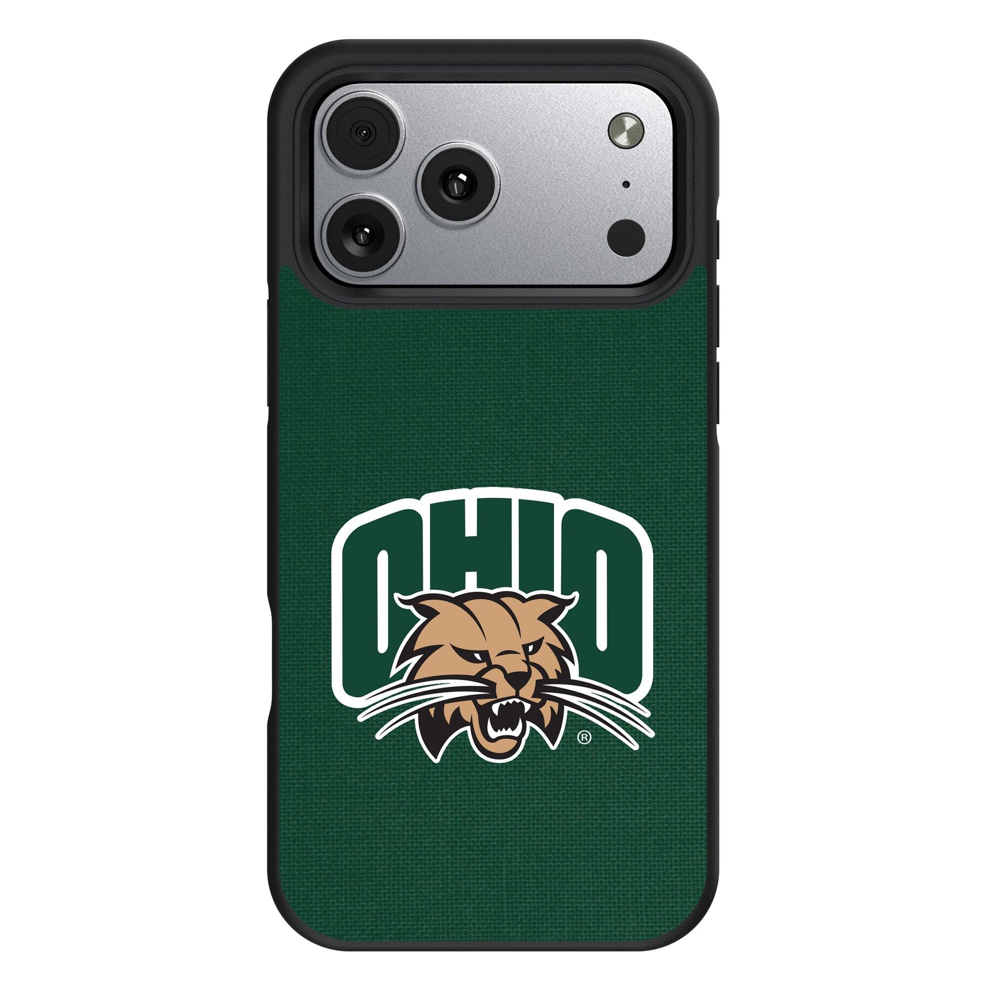 Front. Keyscaper - Ohio Bobcats Bump Case with 8.2ft Drop Protection - 16 Pro - Multicolor.