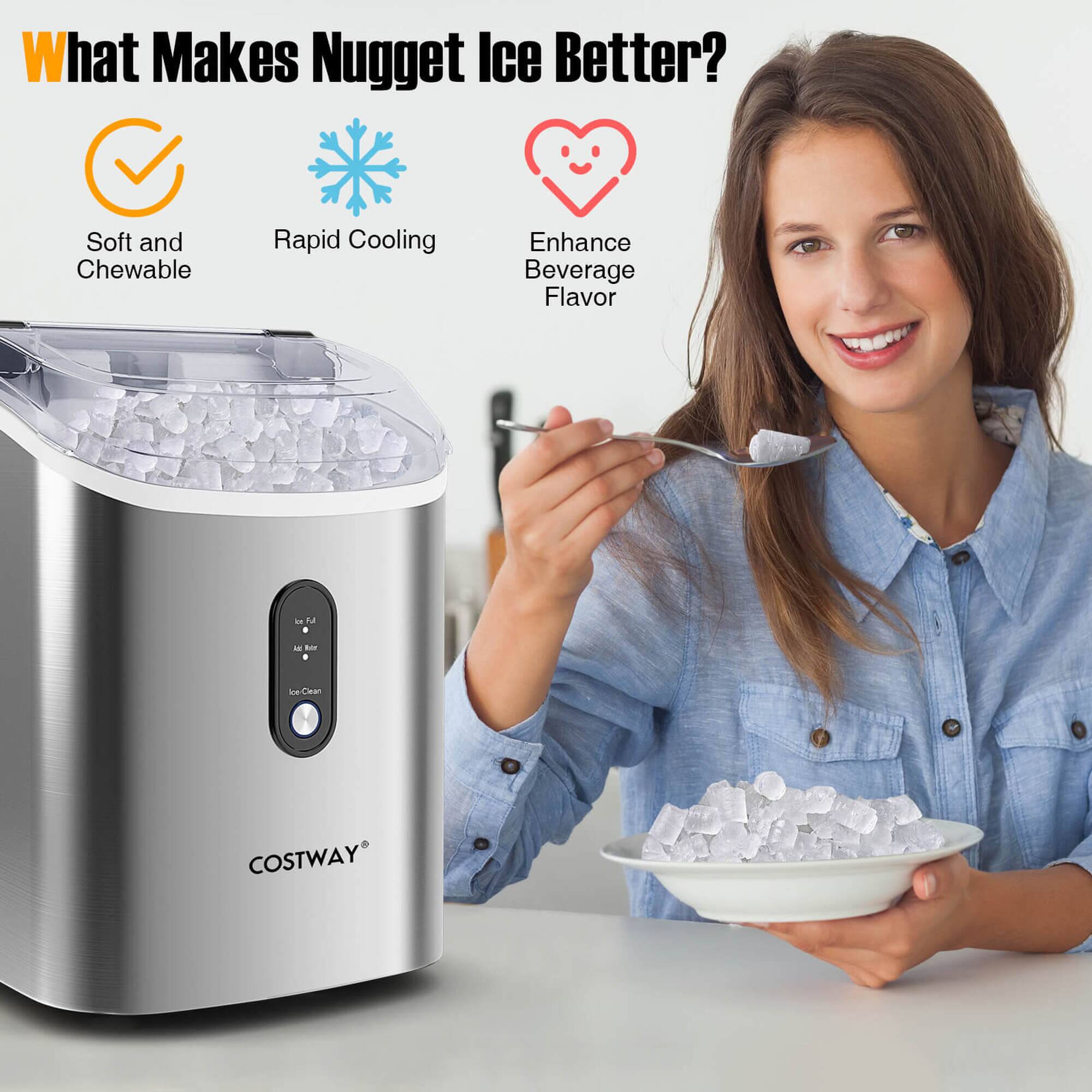 What Makes Nugget Ice Better?
* Soft and Chewable
* Rapid Cooling
* Enhance Beverage Flavor
* Not-Creamy
* Costway