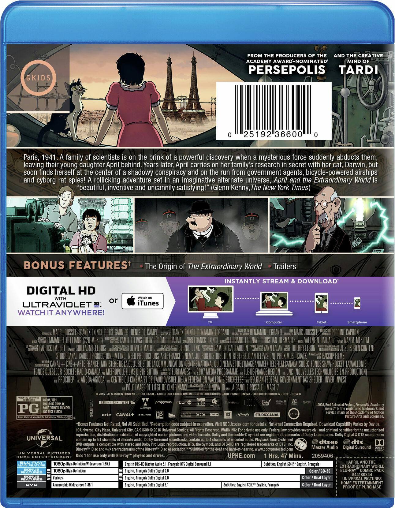 Angle. April and the Extraordinary World (DVD + Digital) [Blu-ray].