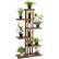 Front. Costway - 6 Tier 11 Pots Wooden Plant Flower Display Stand Wood Shelf Storage Rack Garden - Brown.