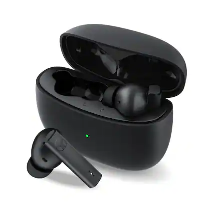 Front. TREBLAB - X8 True Wireless Earbuds - Active Noise Cancelling, Bluetooth 5.4, IPX5 Waterproof, 40H Playtime, Dual ENC Mics - Black.