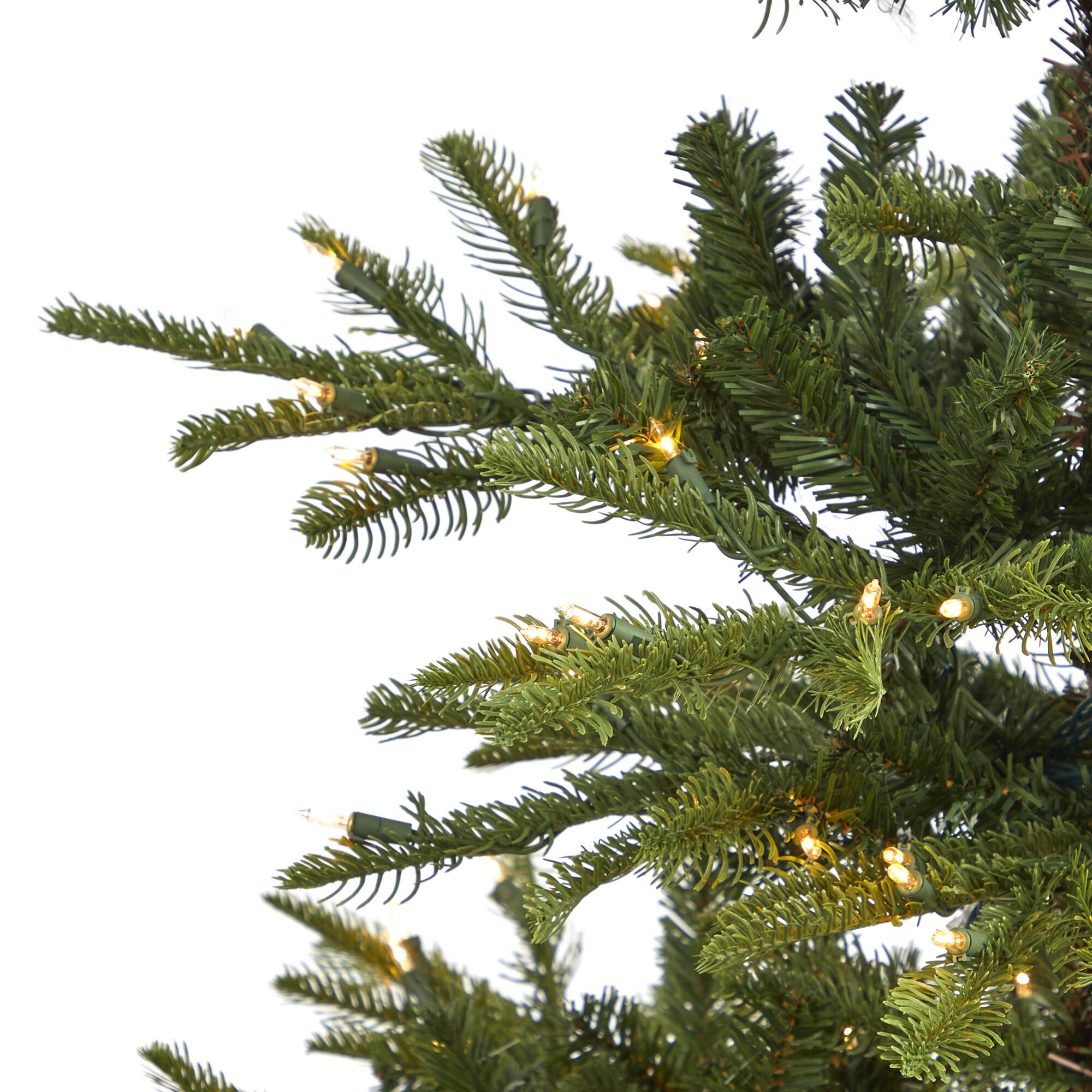 Angle. BreeBe - 6’ Washington Spruce Christmas Tree with 350 LEDs & 705 Tips - Green.
