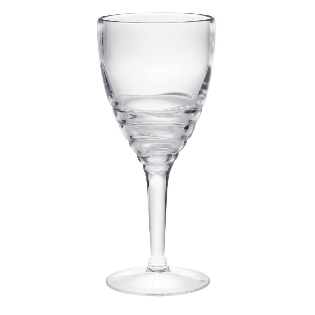 Front. APRILSOUL - Swirl Plastic Wine Glasses Set of 4 BPA Free Acrylic Unbreakable Red White Wine Glasses - white.