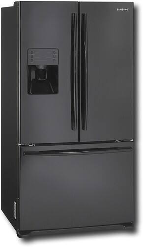 Angle Standard. Samsung - 25.5 Cu. Ft. Side-by-Side Refrigerator with Bottom-Mount Freezer - Black.