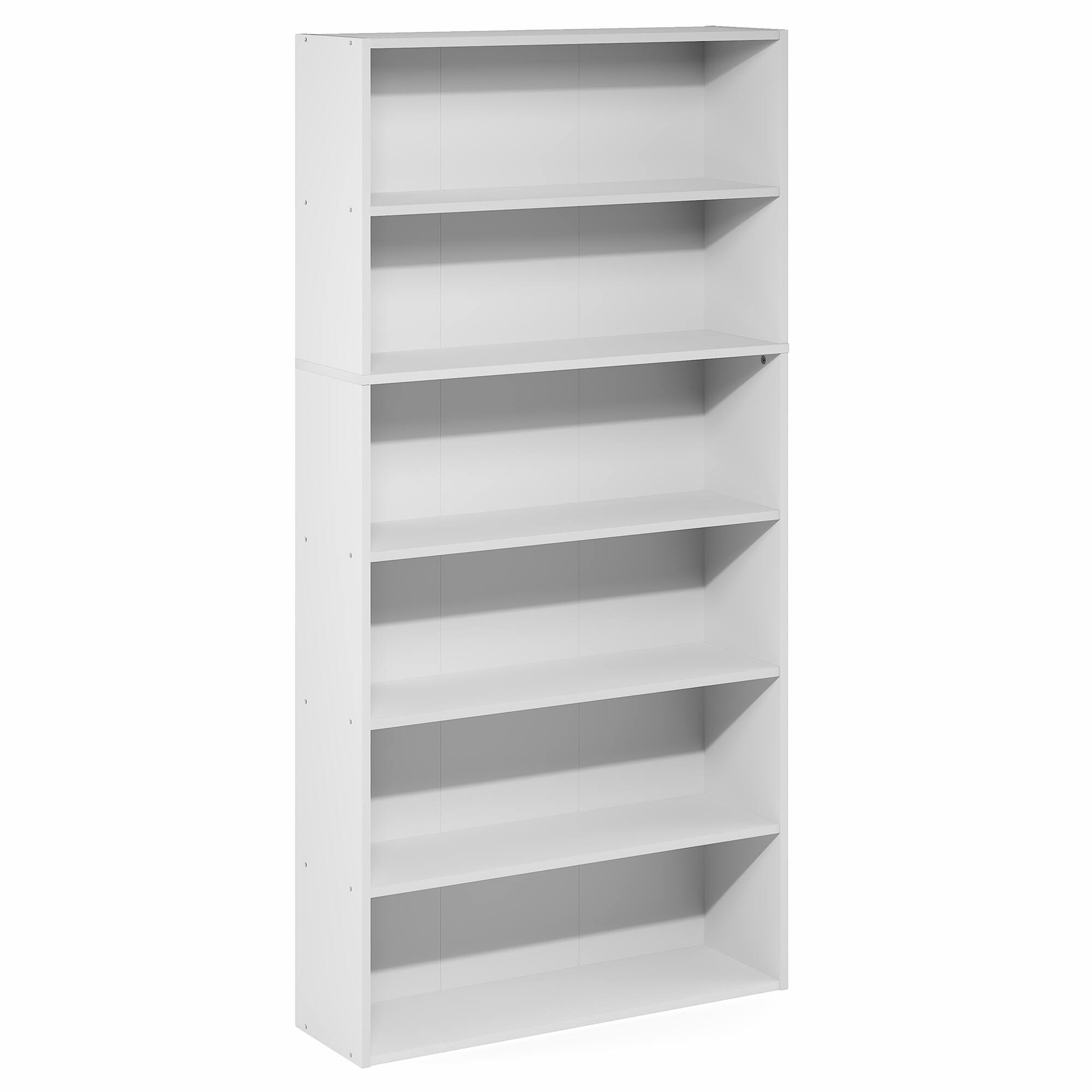 Alt View 6. Furinno - PASIR Book Shelf, 6-Tier Bookshelf, Bookcase, 9.4 x 31.5 x 63, for Home Office, Bedroom, Living Room - White.