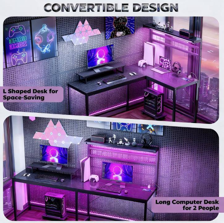 CONVERTIBLE DESIGN

L Shaped Desk for Space-Saving

Long Computer Desk for 2 People