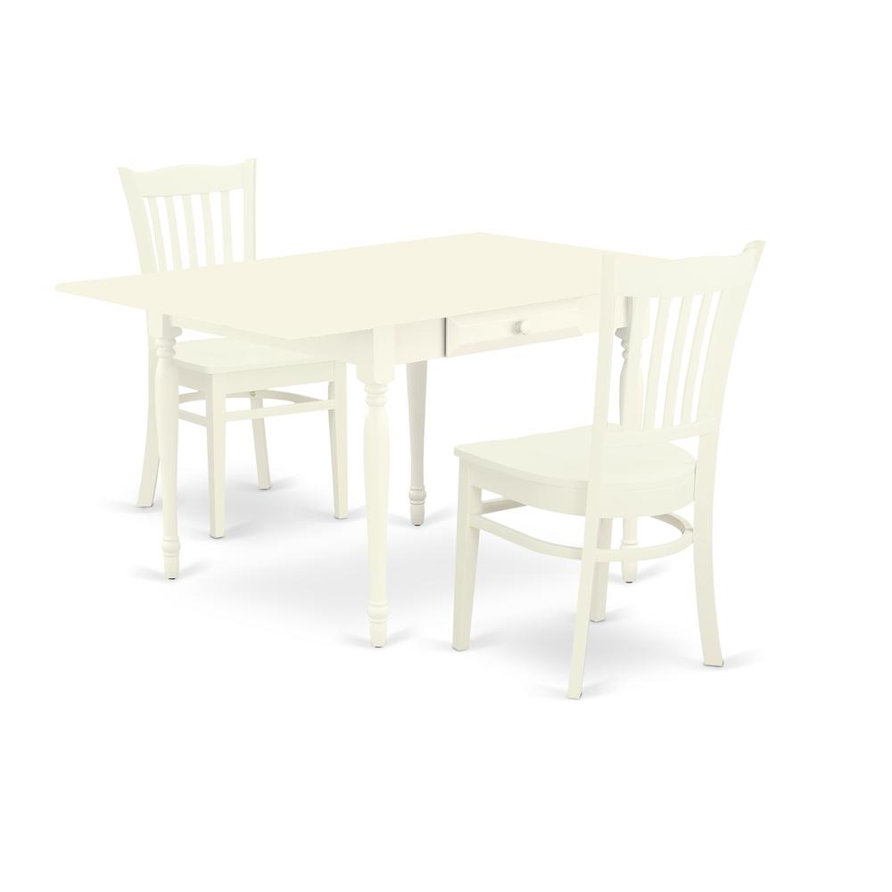 Left. East West Furniture - Dining Room Set Linen White - Brown.