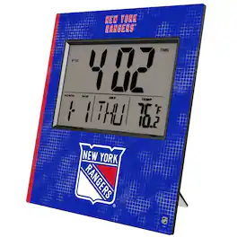 Keyscaper - New York Rangers Cross Hatch Digital Desk Clock - Multicolor