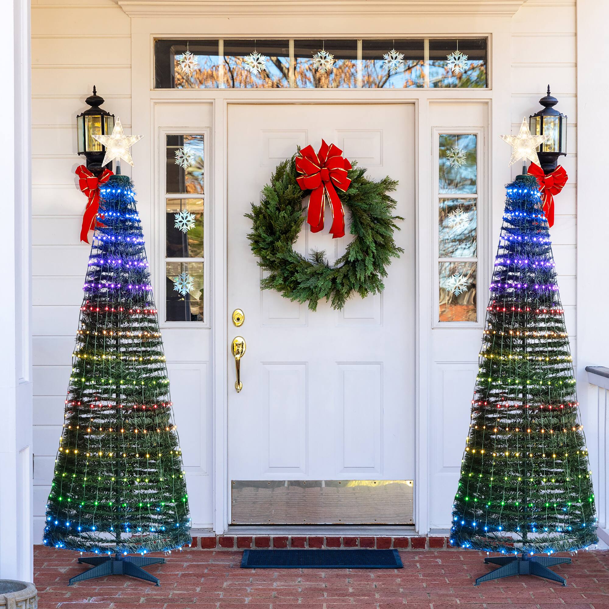 Alt View 14. Costway - 6.2 FT Pop-up Pre-Lit Christmas Tree W/282 RGB LED Lights - Green.