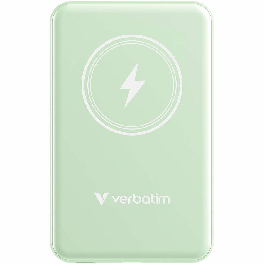 Alt View 3. Verbatim - Verbatim Charge 'n' Go Magnetic Wireless Power Bank 5000 mAh - Green - For Smartphone - 5000 mAh - 20 W - USB Type-C.