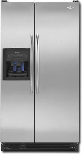 Front Standard. Maytag - 21.8 Cu. Ft. Side-by-Side Refrigerator with Thru-the-Door Ice and Water - Stainless-Steel.