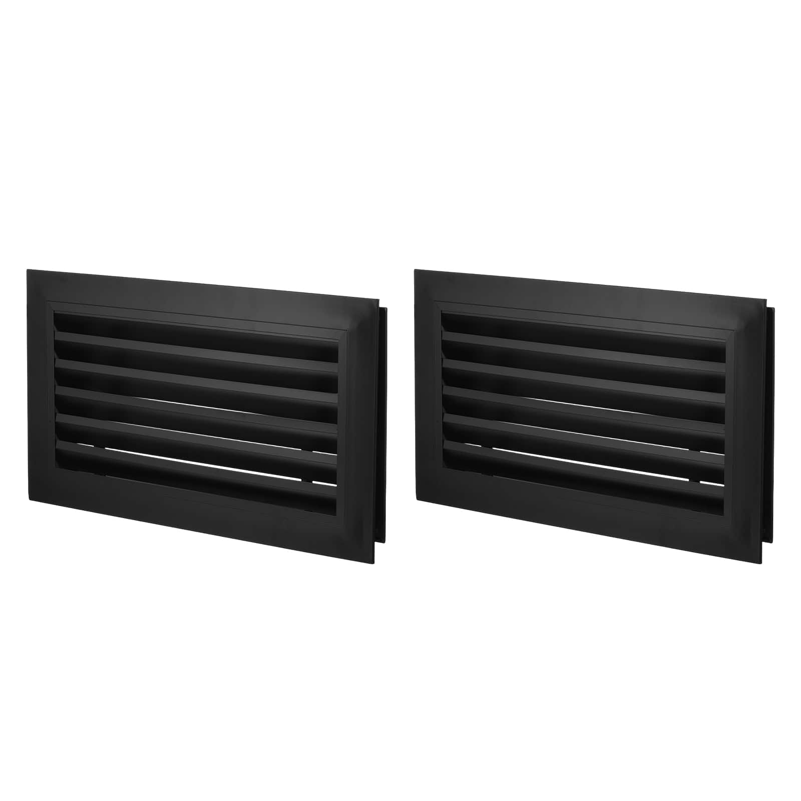 Unique Bargains - 16x8 Inch Door Air Vent Cover 2 Pcs Anodized Aluminum Alloy Suitable for Sidewall Wall Ceiling Floor HVAC Systems - Black
