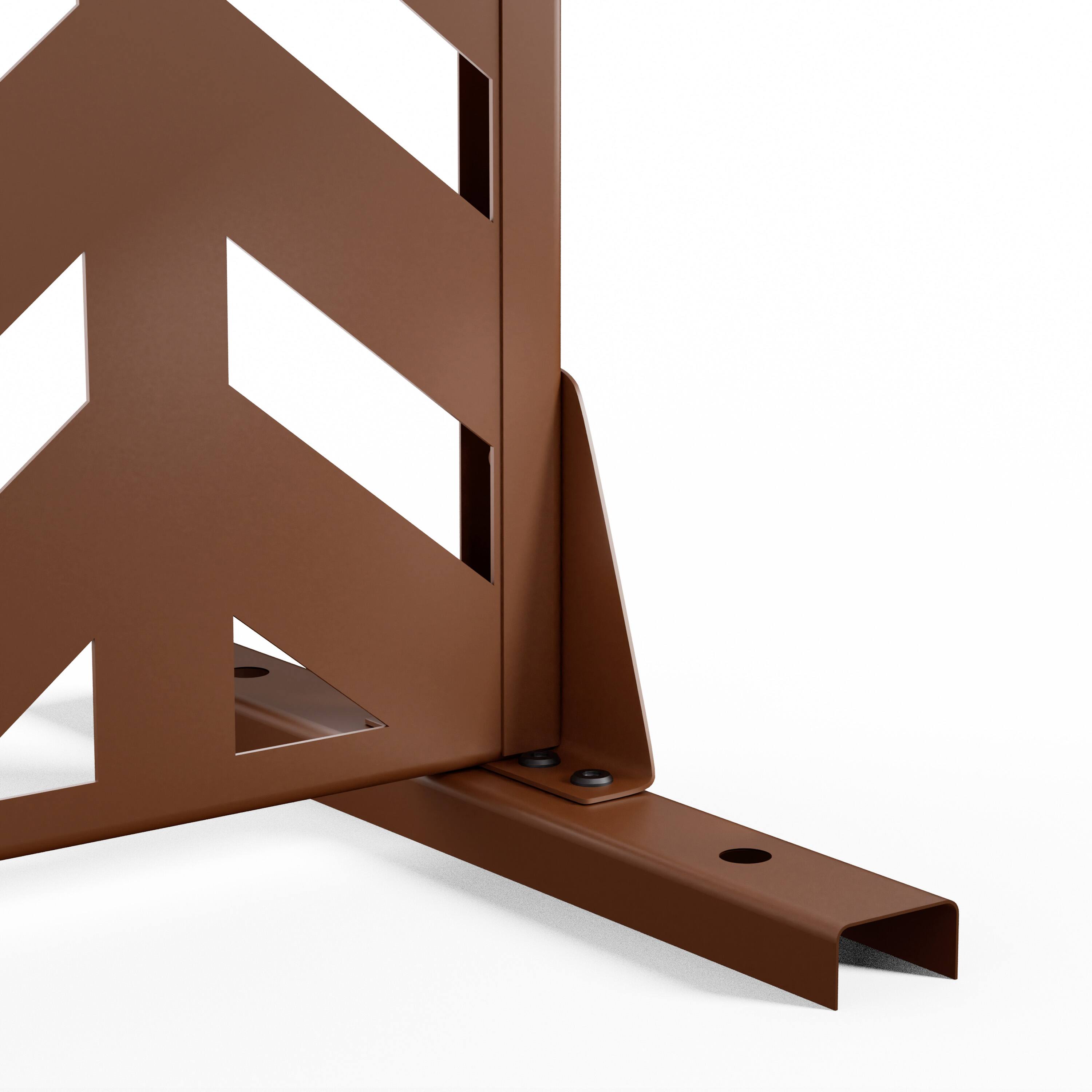 Alt View 1. PexFix - 72 in. x 47 in. Keith Pattern Metal Outdoor Privacy Screen & Panels, Freestanding Garden Divider Fence - Brown.