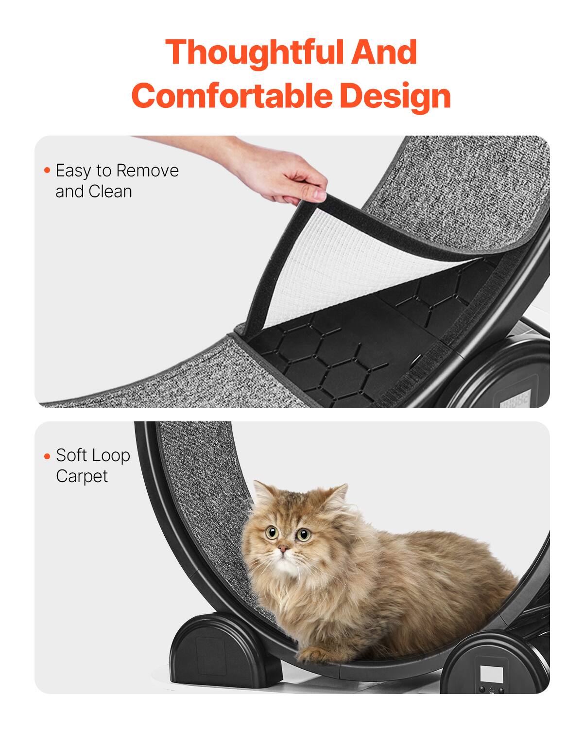 Thoughtful And Comfortable Design

- Easy to Remove and Clean
- Soft Loop Carpet