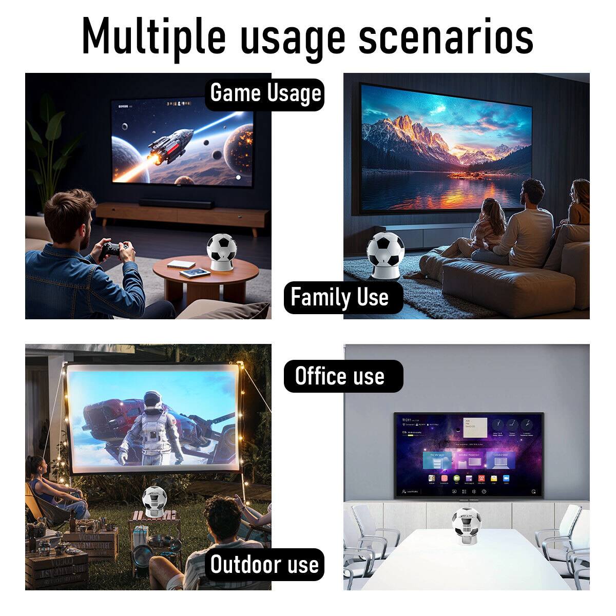 Multiple usage scenarios

- Game Usage
- Family Use
- Office use
- Outdoor use