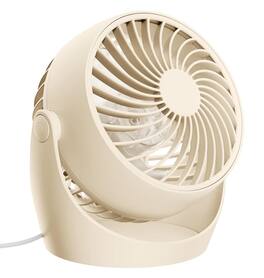 FINEAK - 5-Inch Portable Desk Fan | 3 Speeds 360° Tilt | Home/Office/Dorm Essential (Beige)