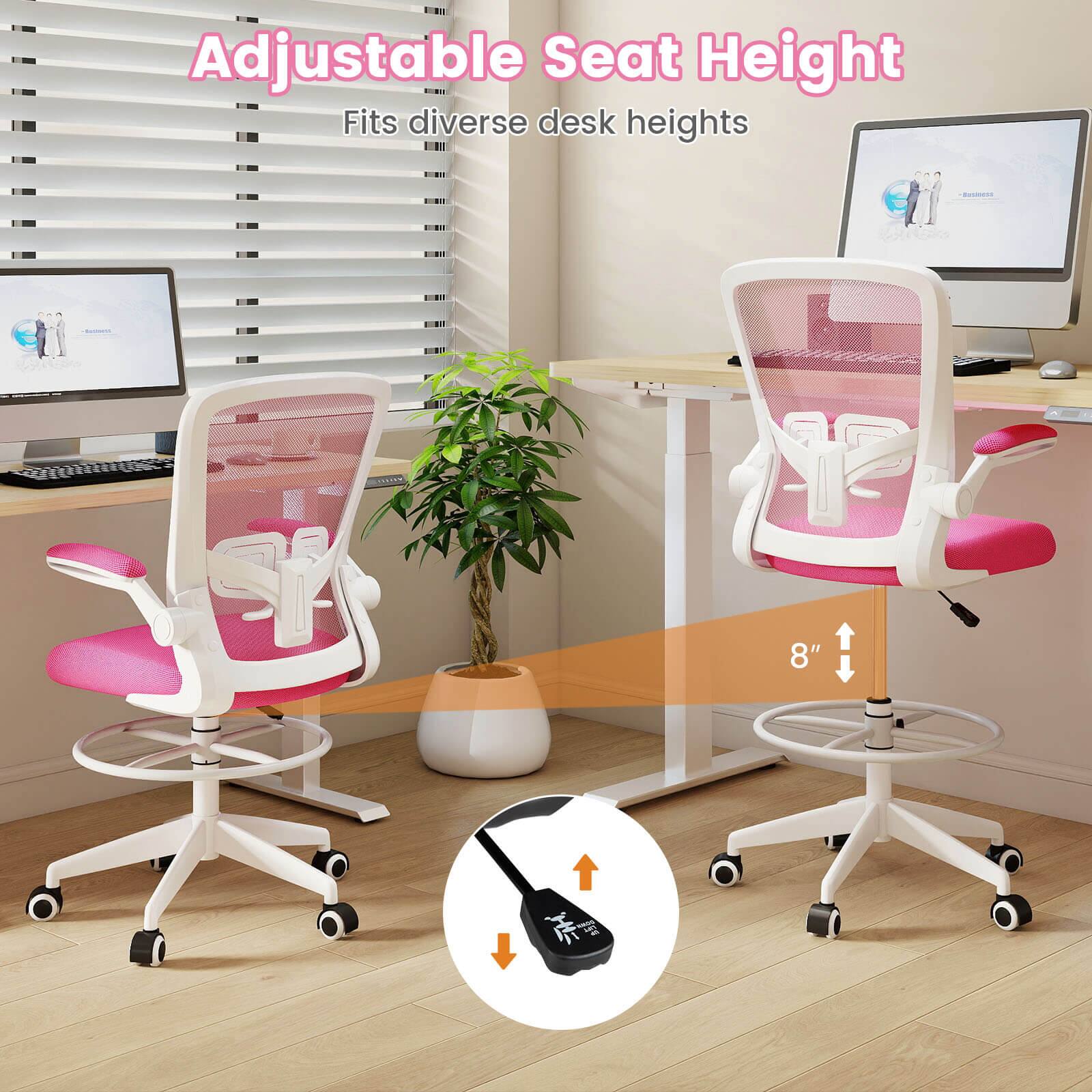 Adjustable Seat Height  
Fits diverse desk heights  
8"