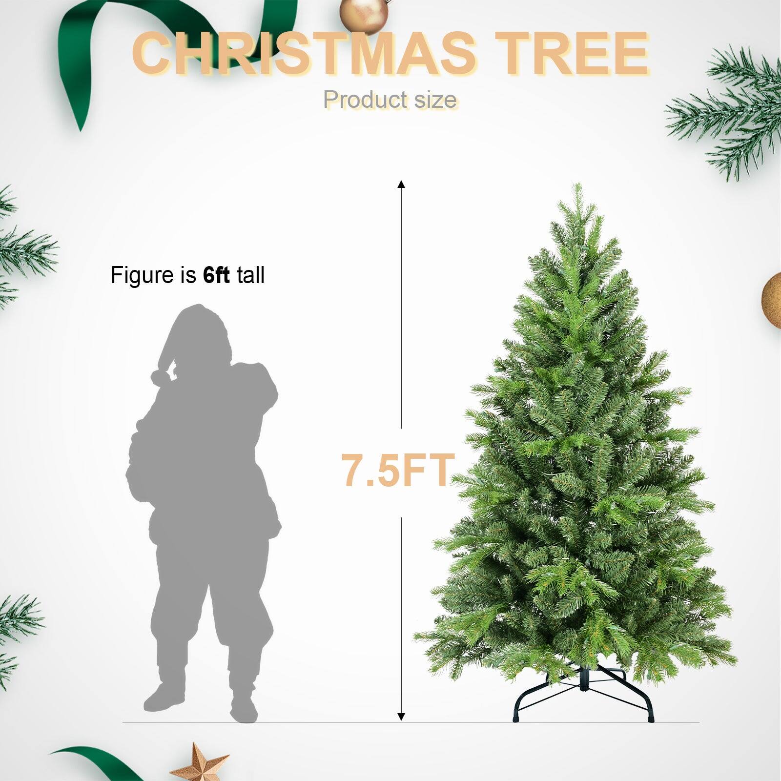 CHRISTMAS TREE  
Product size  

Figure is 6ft tall  

7.5FT