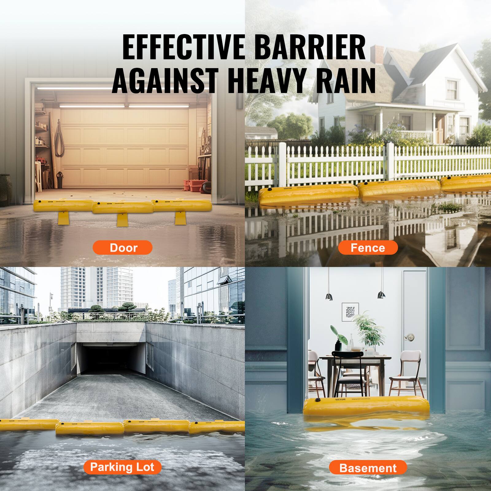 EFFECTIVE BARRIER AGAINST HEAVY RAIN

- Door
- Fence
- Parking Lot
- Basement