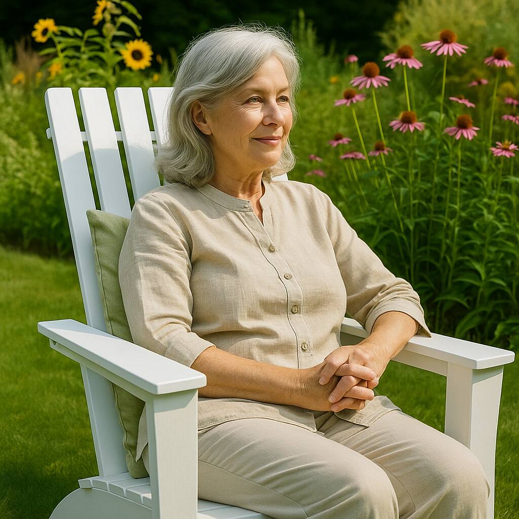 Angle. Hivvago - Acacia Wood Outdoor Lounge Chair with Armrests - White.