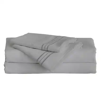 Front. Furinno - Angeland Vienne 4-Piece Microfiber Bed Sheet Set, California King - White.