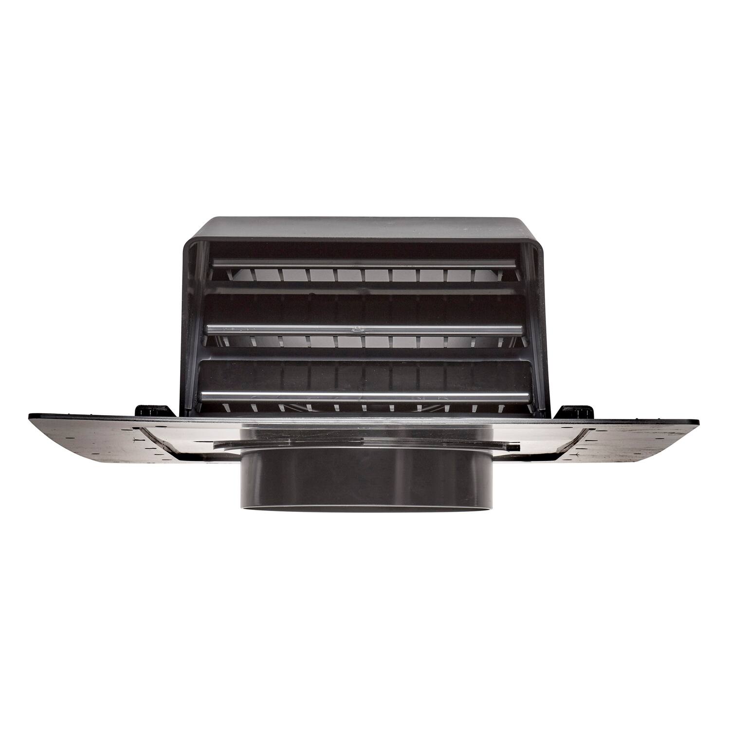 Angle. Lambro - 6" ABS Plastic Roof Exhaust Vent with Damper, Screen, Snap-on Collar 356-6.