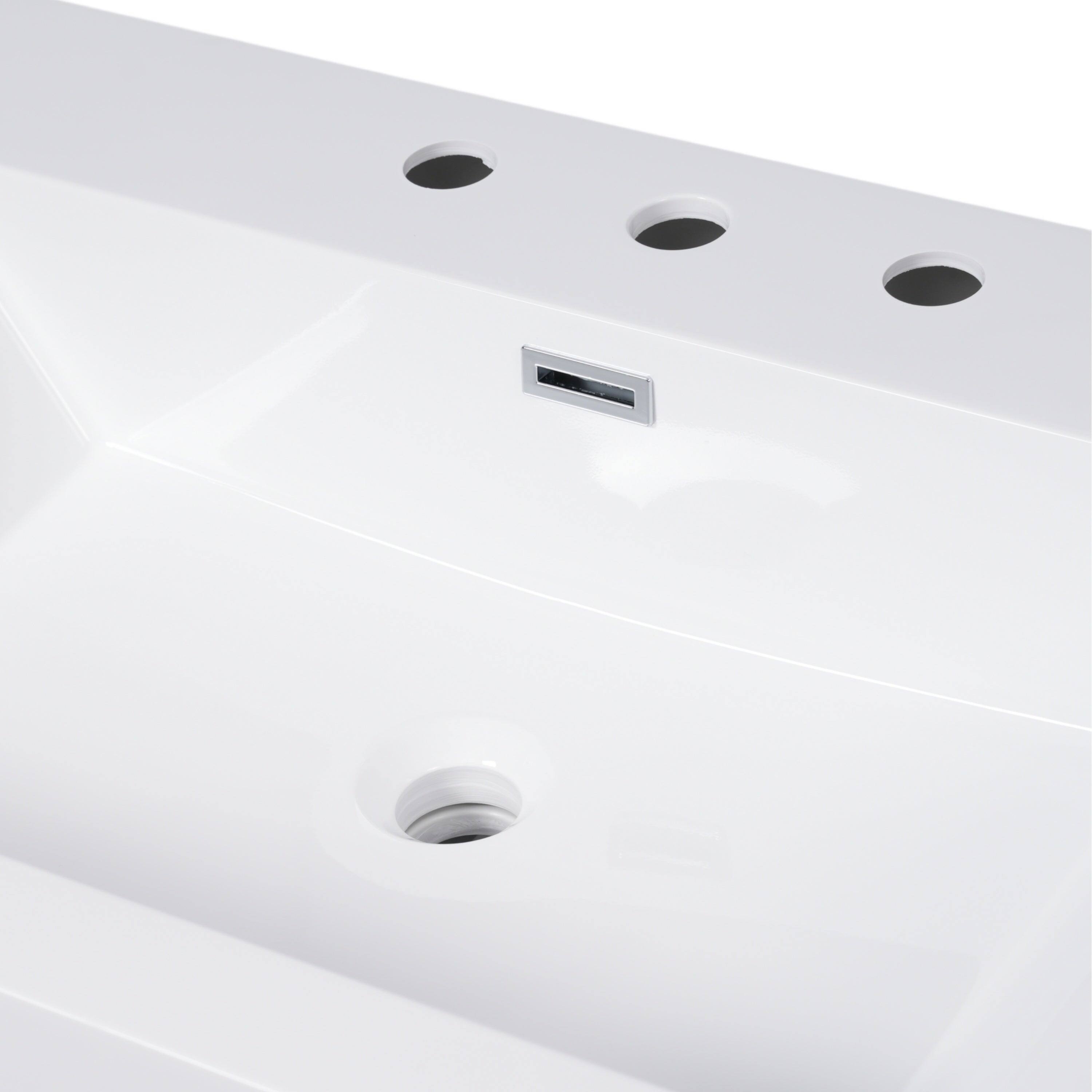 Alt View 7. Boyel Living - 60 Inch Bathroom Vanity with SMC Sink Large Storage Cabinet Soft Close Drawers Rattan Doors Silver Knobs Natural - Natural.