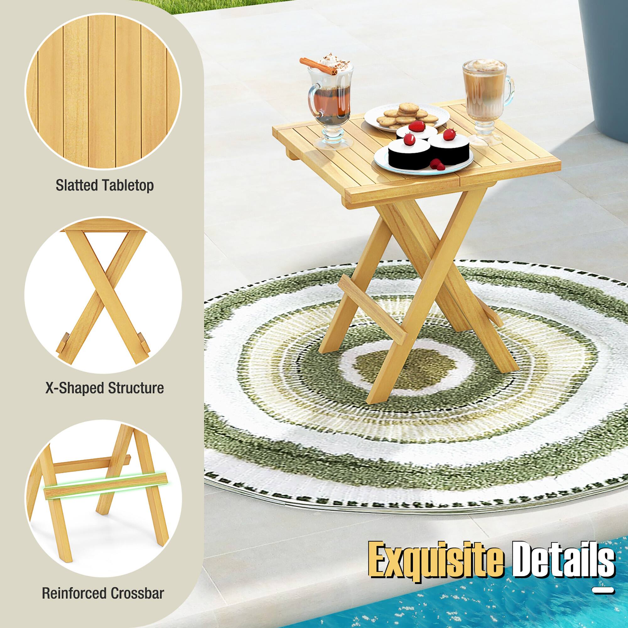 Slatted Tabletop  
X-Shaped Structure  
Reinforced Crossbar  
Exquisite Details