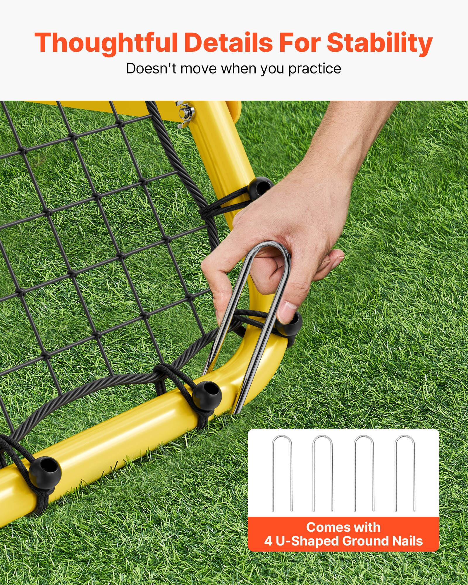 Thoughtful Details For Stability  
Doesn't move when you practice  

Comes with 4 U-Shaped Ground Nails