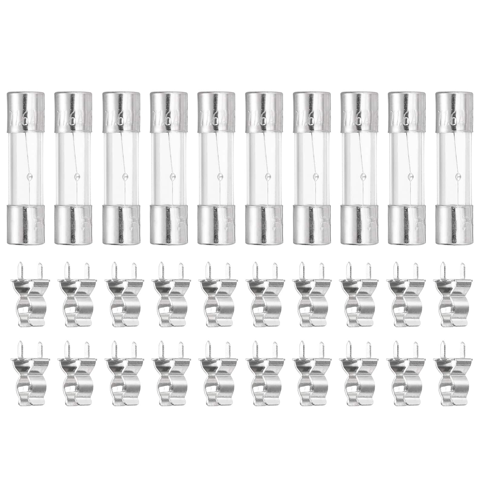 Unique Bargains - Glass Tube Fuses, 5x20mm 1.6A 250V Slow Fast Blow Glass Cartridge Tube Fuse with 20pcs Safety Clip 10pcs price history on PriceWatchPro