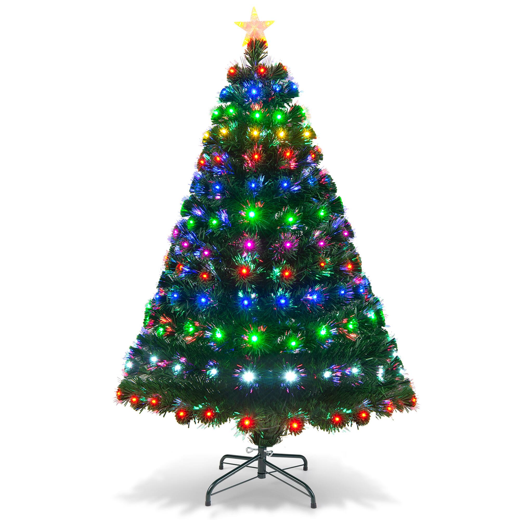 Alt View 8. Gymax - Gymax 5Ft Pre-lit Optical Fiber Christmas Tree w/ Colorful LED Lights Stand - Green.