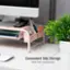 Alt View 11. Mind Reader - Monitor Stand, Ventilated Laptop Riser, Paper Tray, Storage, Office, Metal Mesh, 20"L x 11.5"W x 5.5"H - Pink.