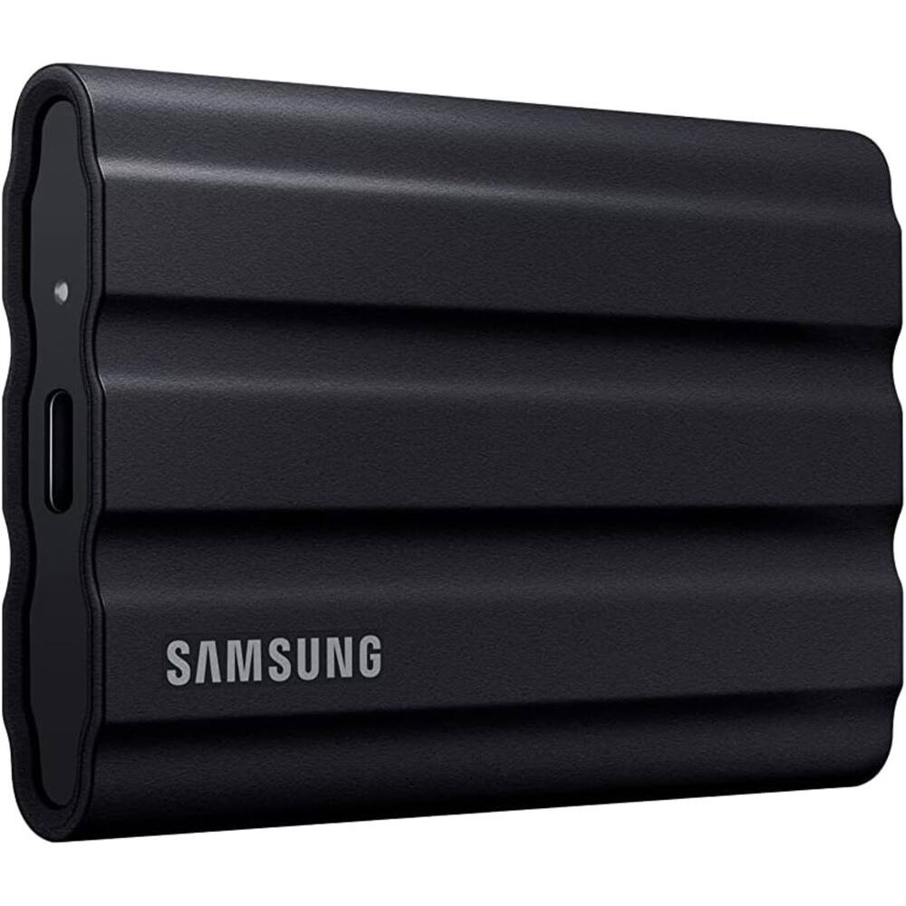 Alt View 2. Samsung - 4TB Portable SSD T7 Shield USB 3.2; Black; MU-PE4T0S/AM w/ Accessory Bundle.