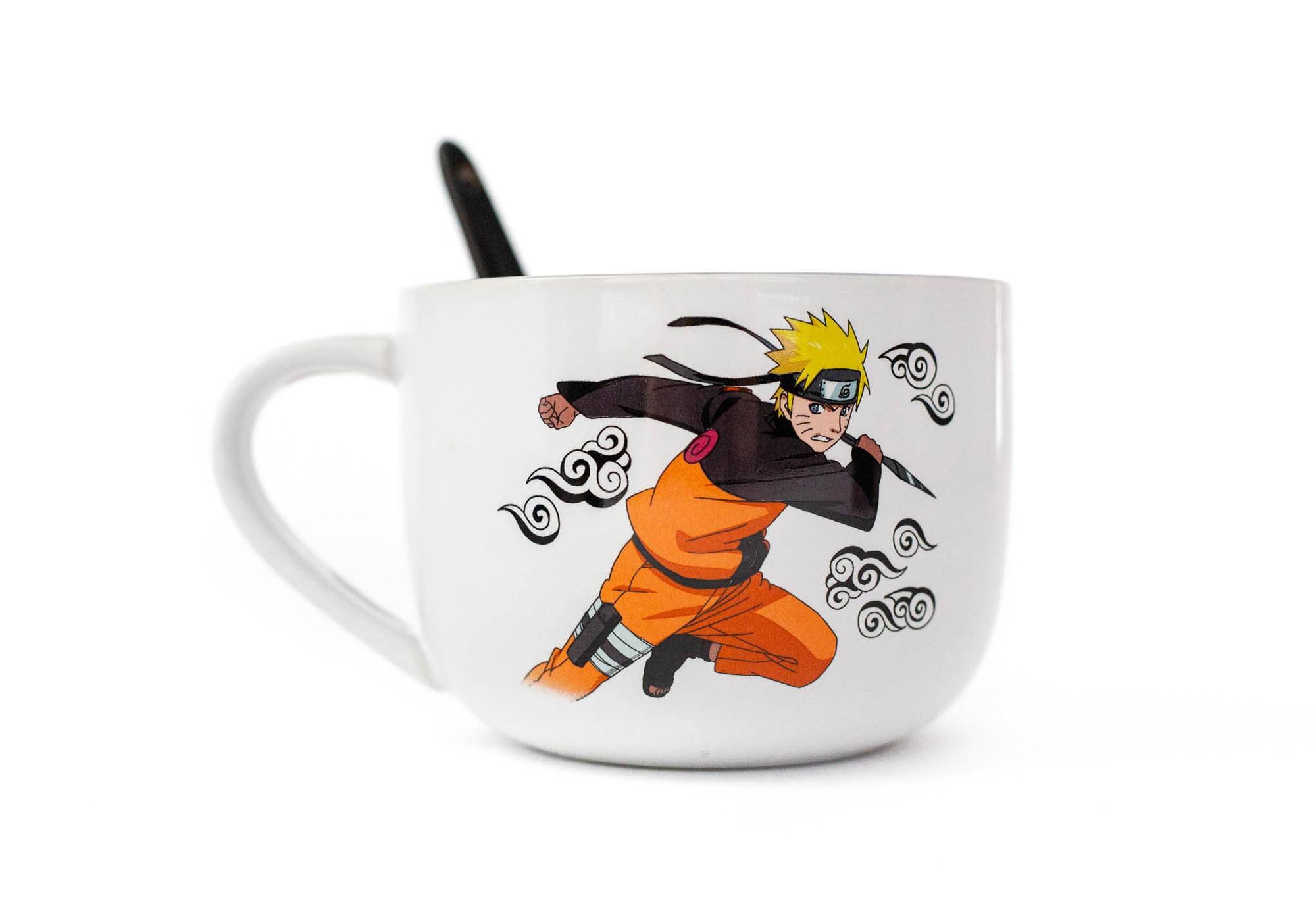 Alt View 1. Just Funky - Naruto Anime Ceramic Ramen Soup Mug with Spoon - Awesome 20 oz Coffee Cup for Office - White.