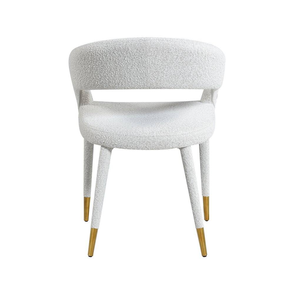Alt View 1. Meridian Furniture - Destiny Cream Boucle Fabric Dining Chair - Beige.