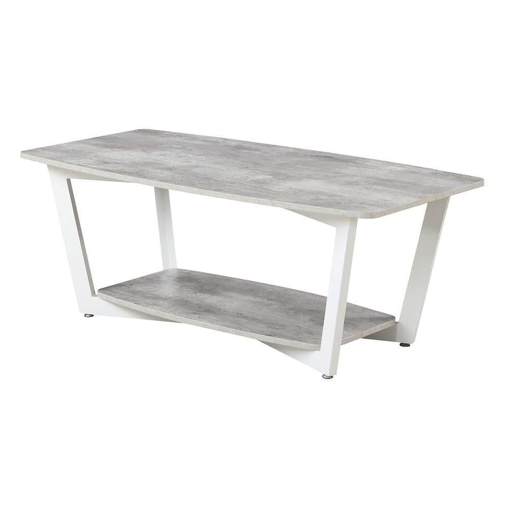 Convenience Concepts - Graystone Coffee Table - Gray / White Frame