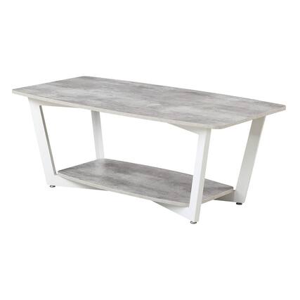 Front. Convenience Concepts - Graystone Coffee Table - Gray / White Frame.