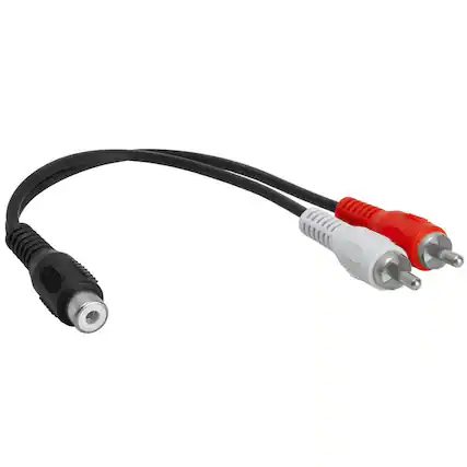 Front. Cmple.com - Cmple - Stereo Audio Y Adapter Cable, 3.5mm to RCA & RCA Splitter, Male to Female AUX Cable - 1 RCA F to 2 RCA M - Black.