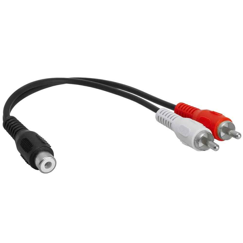 Front. Cmple.com - Cmple - Stereo Audio Y Adapter Cable, 3.5mm to RCA & RCA Splitter, Male to Female AUX Cable - 1 RCA F to 2 RCA M - Black.