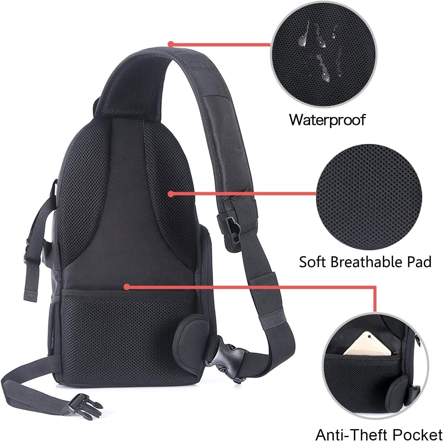 Waterproof Soft Breathable Pad Anti-Theft Pocket