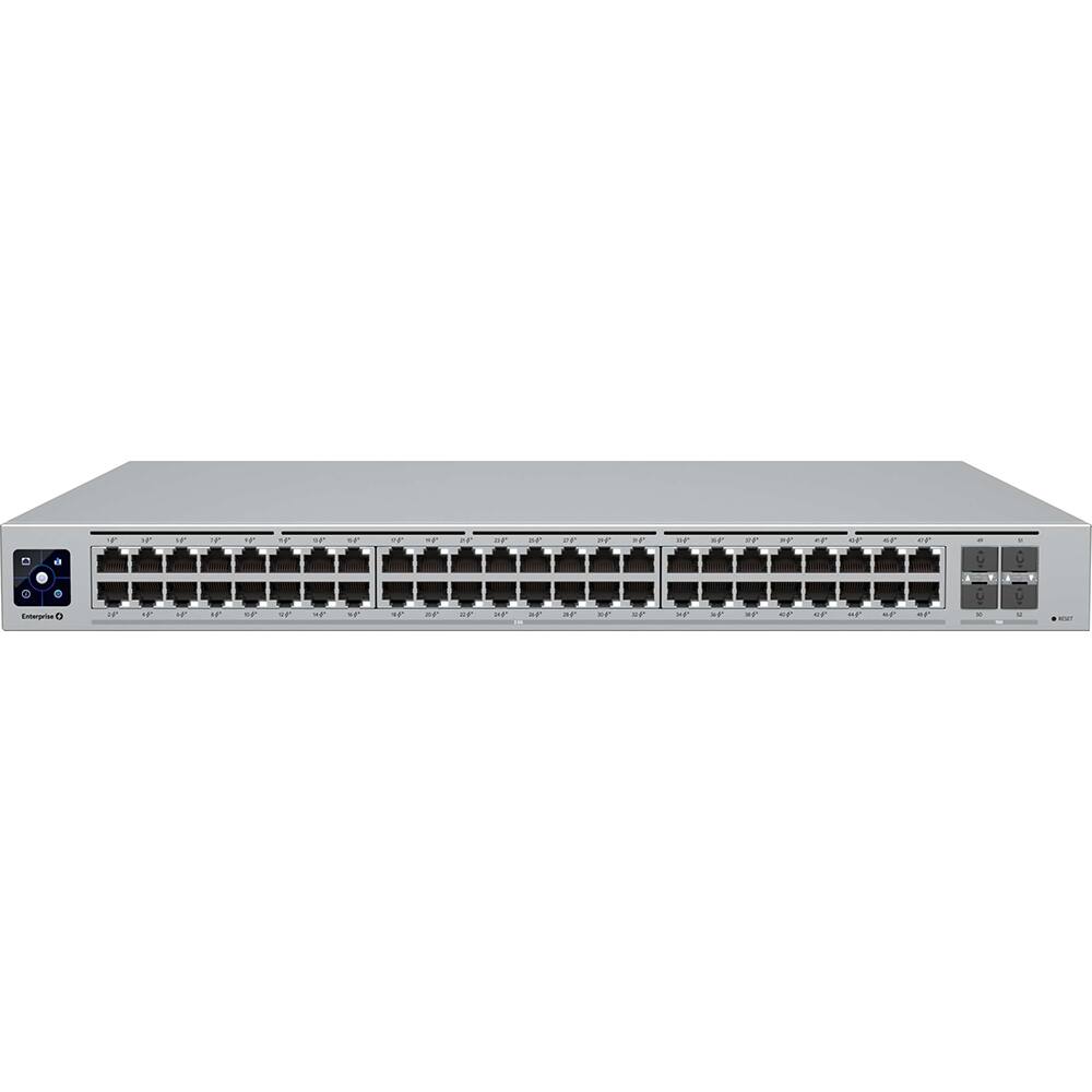 Front. Ubiquiti - Enterprise 48 48-Port 2.5Gb PoE+ Compliant Managed Network Switch USW-Enterprise-48-Po - Gray.