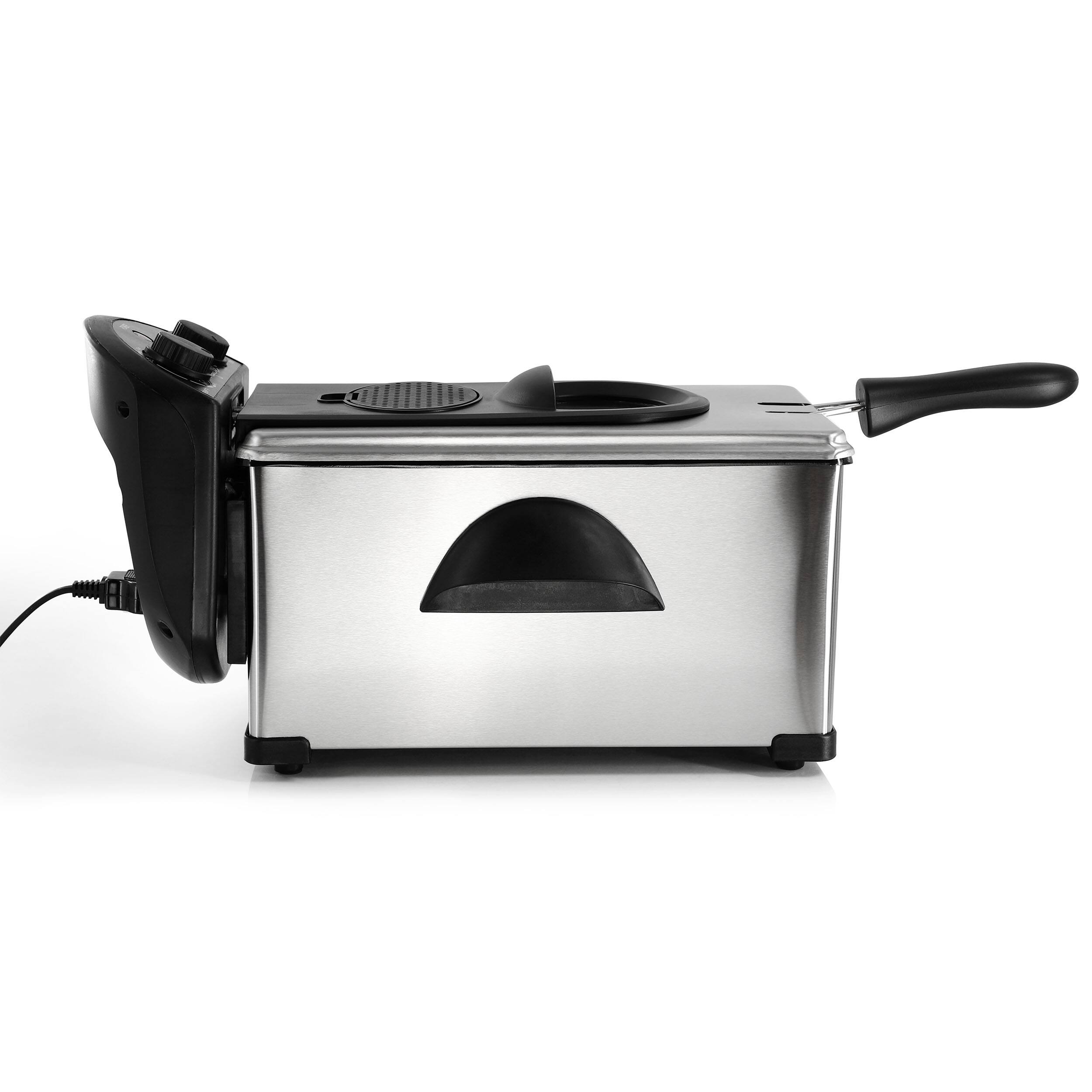 Alt View 5. MegaChef - MegaChef 3.17 Quart Stainless Steel Electric Deep Fryer with Timer - Silver.