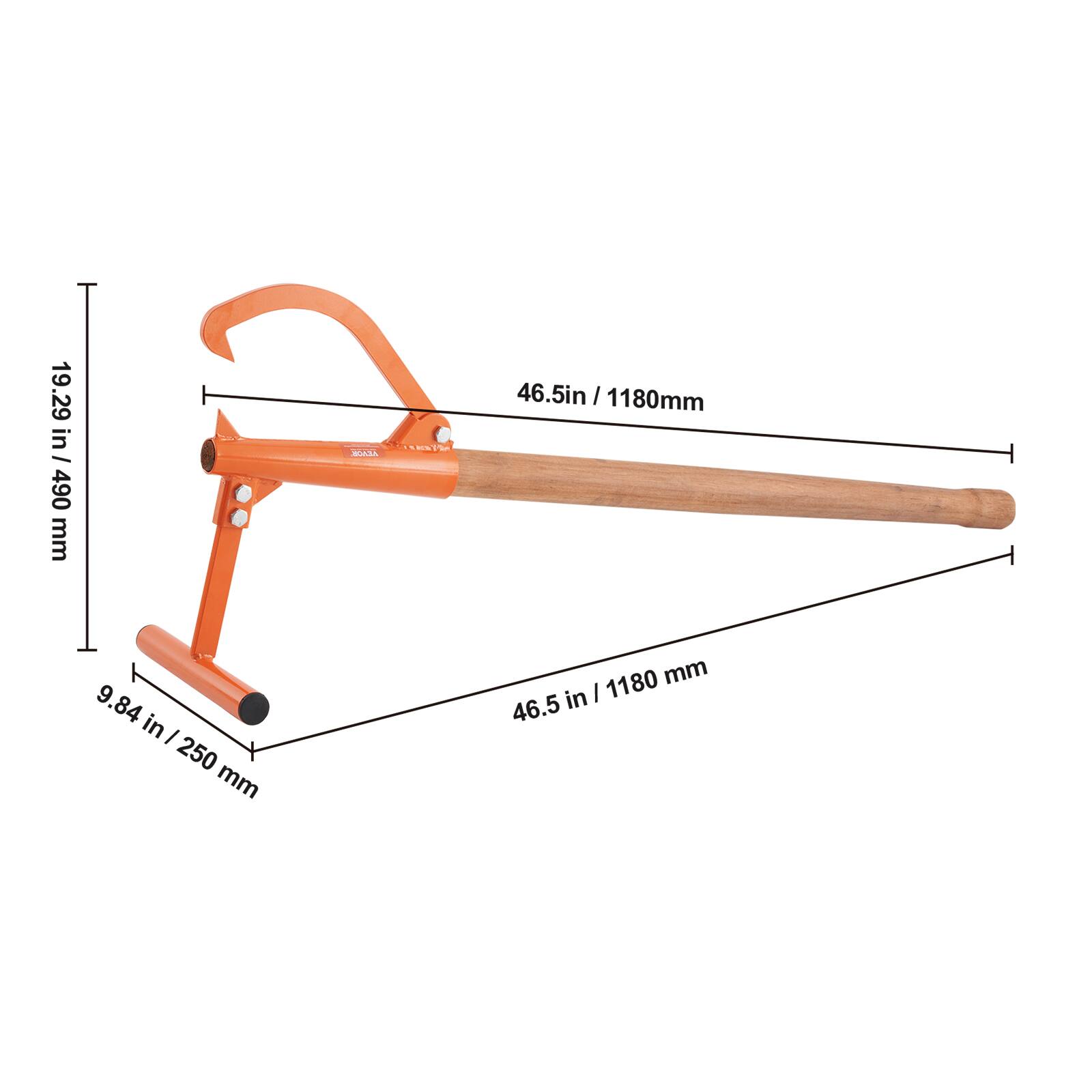 19.29 in / 490 mm  
46.5 in / 1180 mm  
9.84 in / 250 mm  
46.5 in / 1180 mm