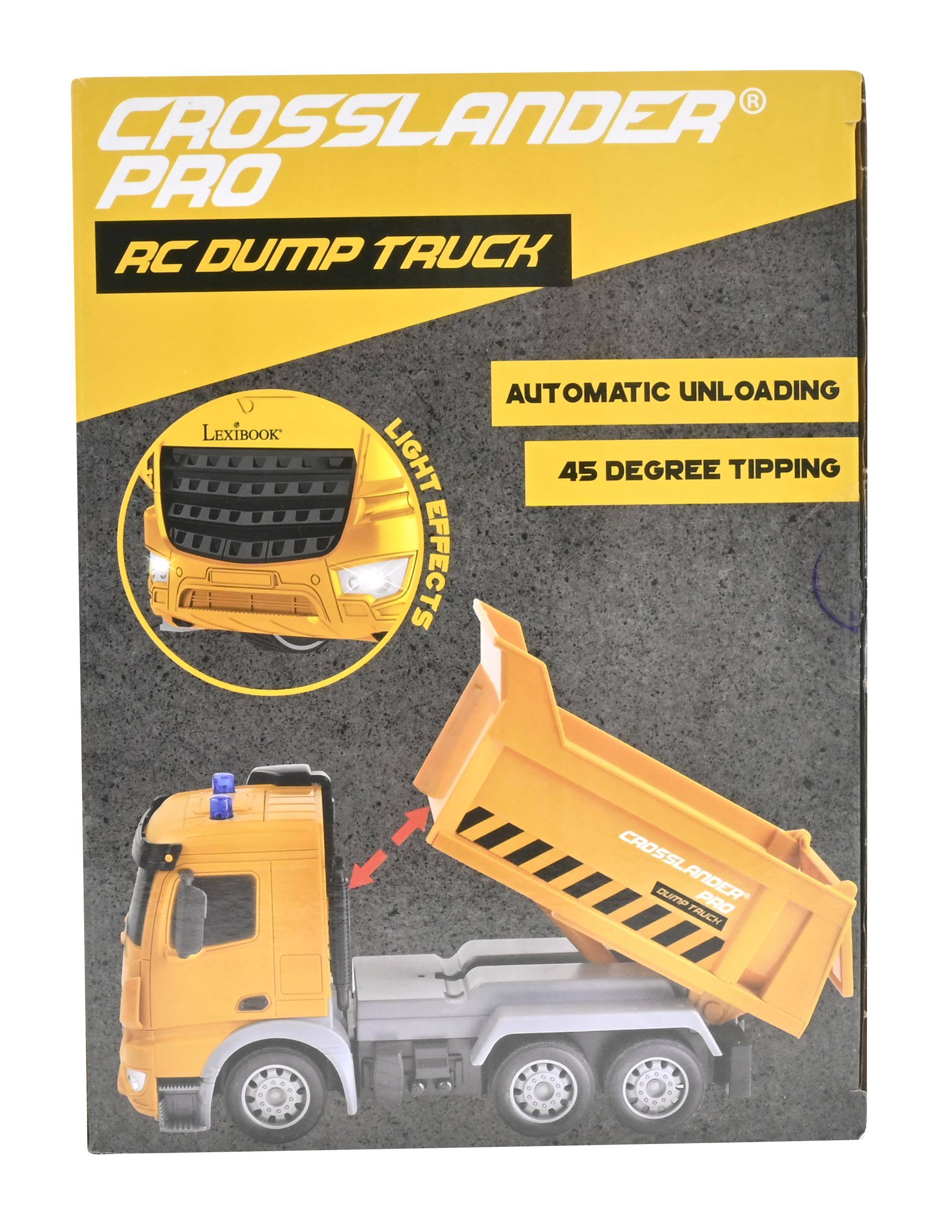 CROSSLANDER PRO RC DUMP TRUCK  
LEXIBOOK AUTOMATIC UNLOADING  
LIGHT EFFECTS  
45 DEGREE TIPPING