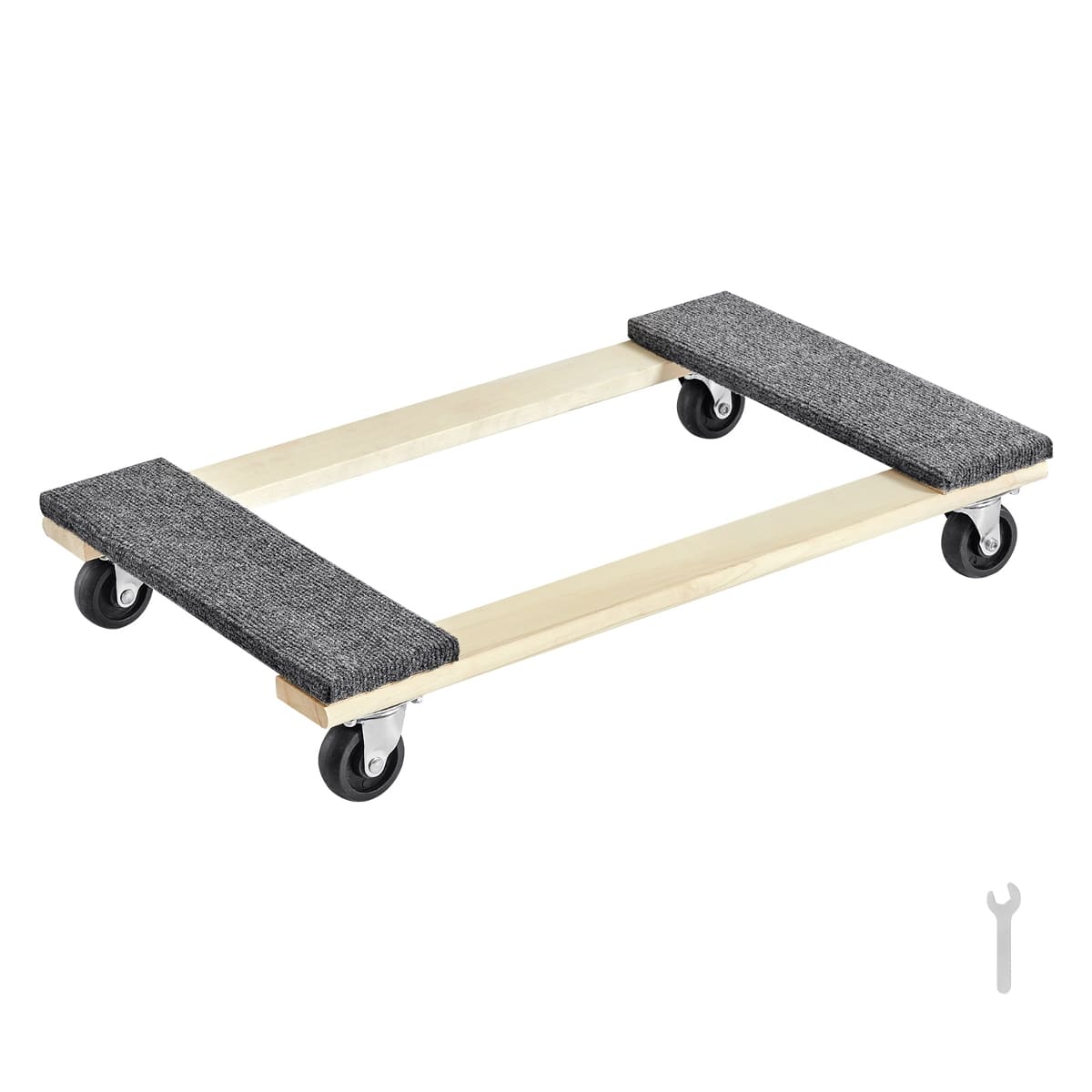 Ropilly - Heavy Duty Furniture Dolly with 1000 lb Load Capacity, 18 x 30 Inch Moving Cart for Heavy Furniture - Wood