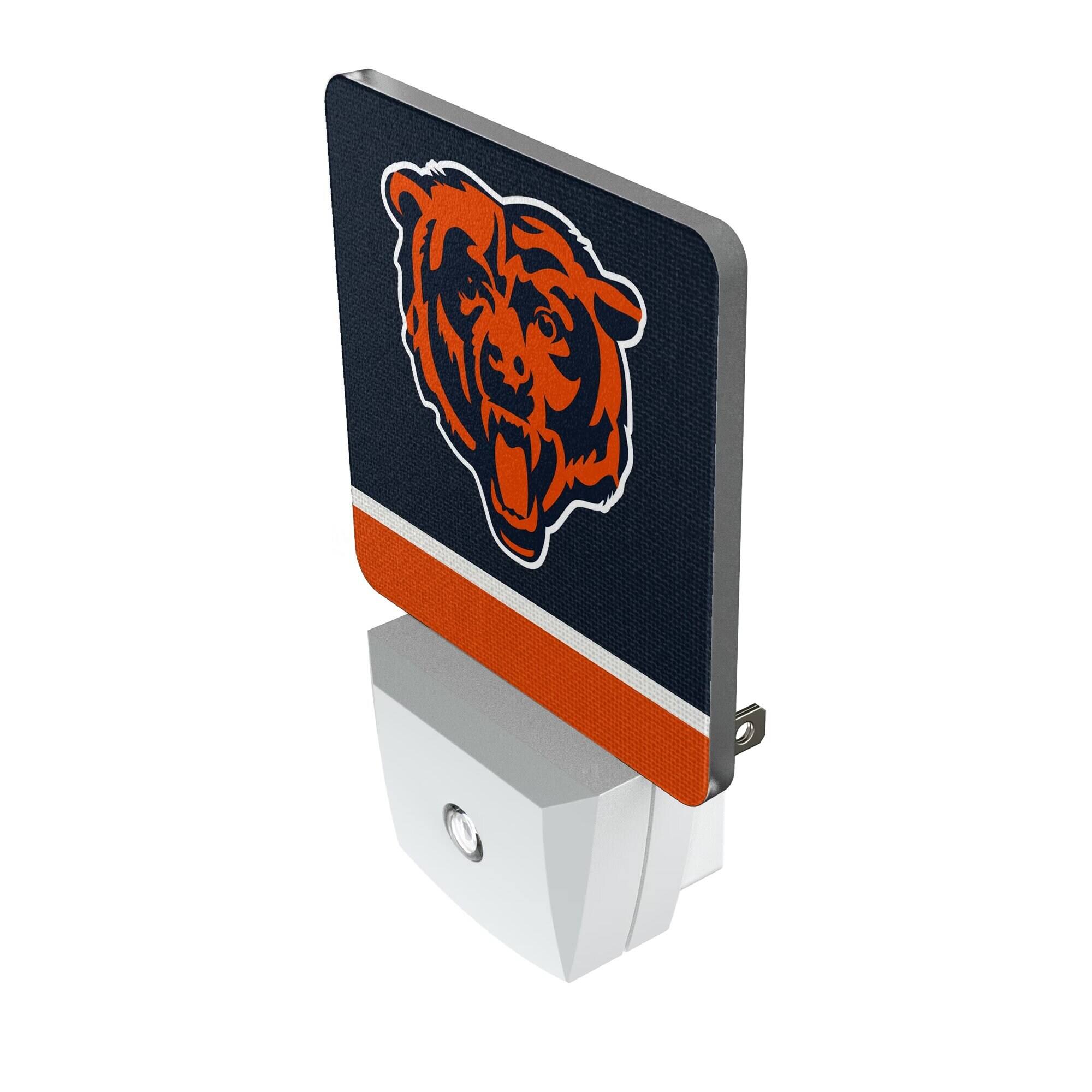 Alt View 1. Keyscaper - Chicago Bears Stripe Design Nightlight 2-Pack - Multicolor.