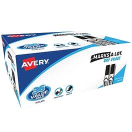 Avery - Marks-A-Lot Desk-Style Dry Erase Markers, Chisel Tip, 36/Pack - Black