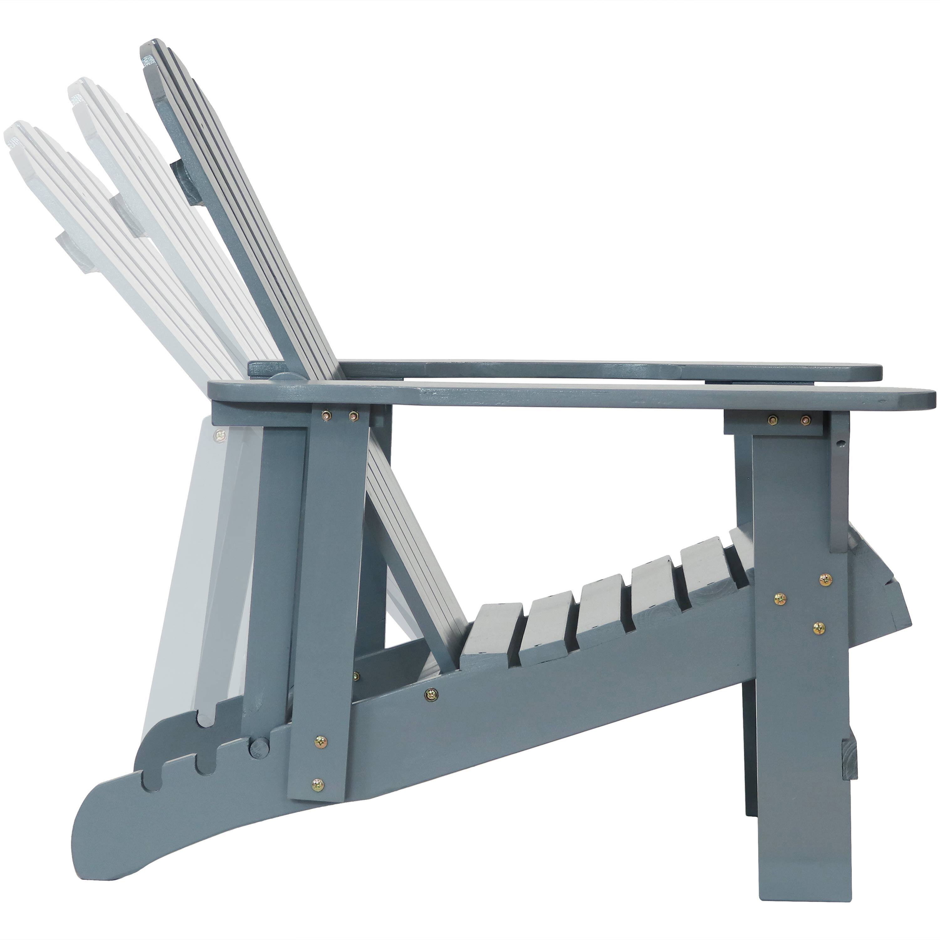 Alt View 5. Sunnydaze - Fir Wood Adirondack Chair with Adjustable Back - Gray.