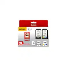 Canon COMBO PACK SAVINGS FINE - - : - | - Casoa PO-245XI Cartridge - - CEon CL-JO6EL TmE Cartridge - - - .. 245XL XL Black 246XL XL Color - - 14 - - XL More Ink, More Prints! 50 4"x6 245 Black XL 246 Color XL