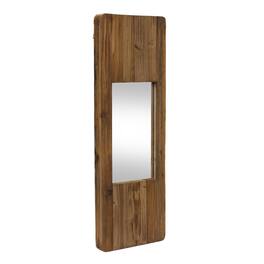 BreeBe - Rustic Wooden Wall Mirror 29"H - Brown